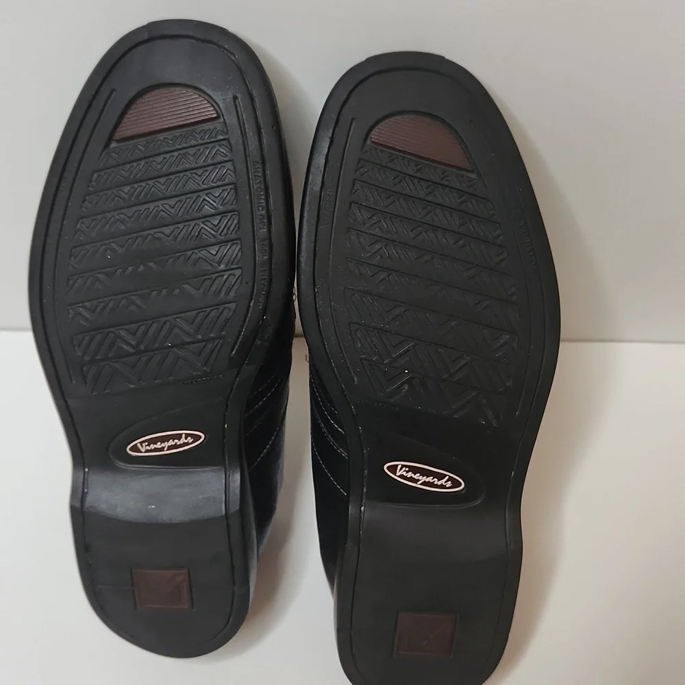 Sandro Mascoloni Vinyard Men's Black Leather Slip-On Loafer Shoes Size 9D
